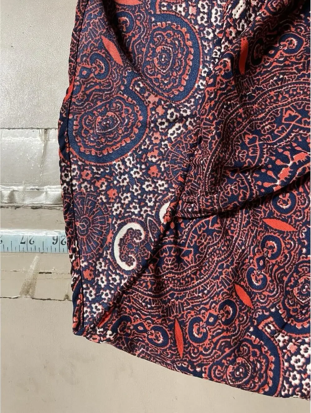 allison joy top Small Sleeveless Red Blue Faux Wrap Floral Grape Front - Picture 3 of 6